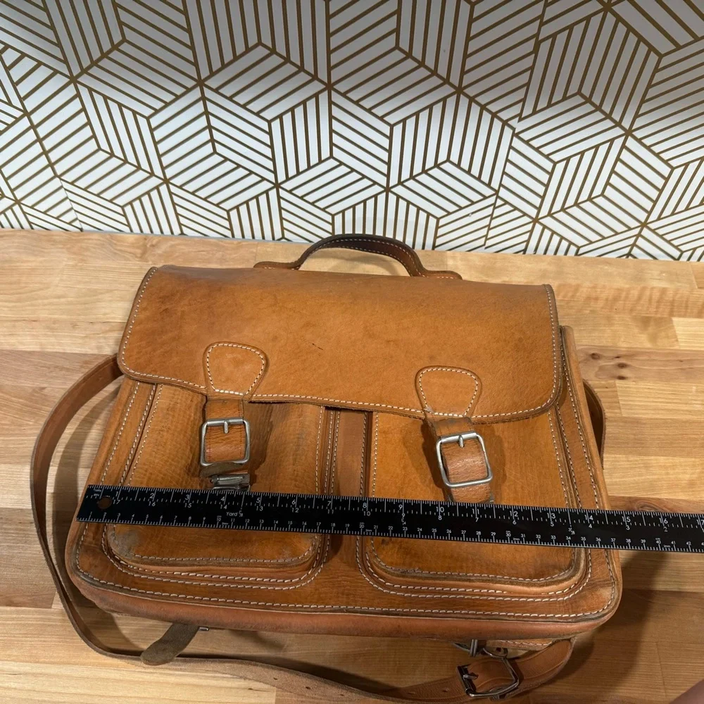 JJ Kübler leather bag natural leather bag 30x40 cm briefcase travel bag vintage
